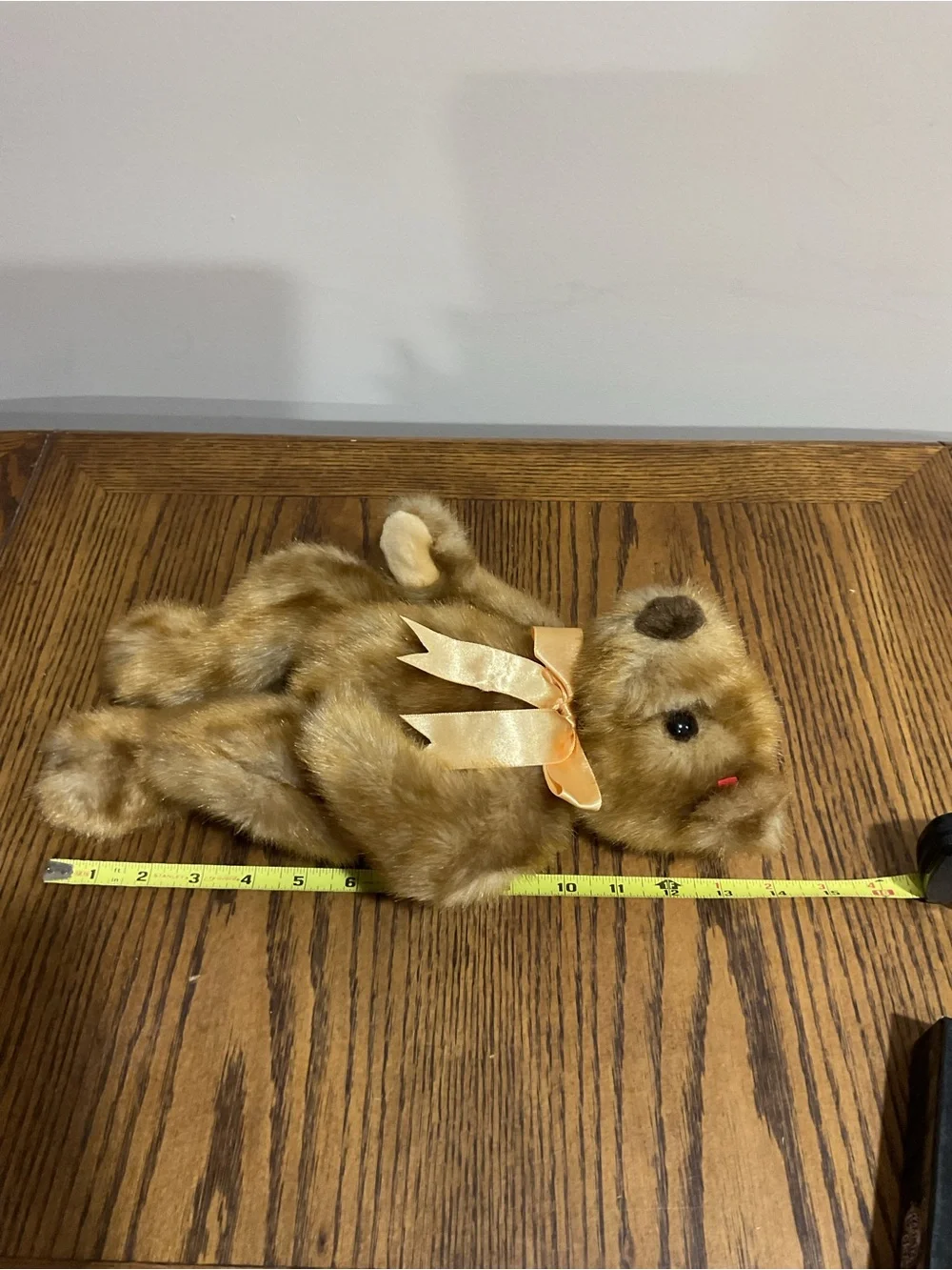 TY “Ginger” Classic Plush Teddy Bear with Satin Ribbon retired 1996